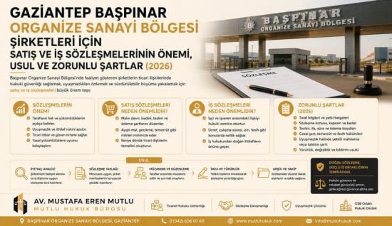 Gaziantep Başpınar Organize Sanayi Bölgesi Şirketleri İçin Satış ve İş Sözleşmelerinin Önemi, Usul ve Zorunlu Şartlar (2026)